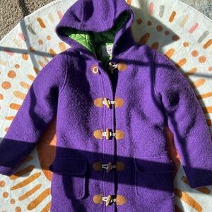 Boden Vibrant Purple Coat with Green Lining